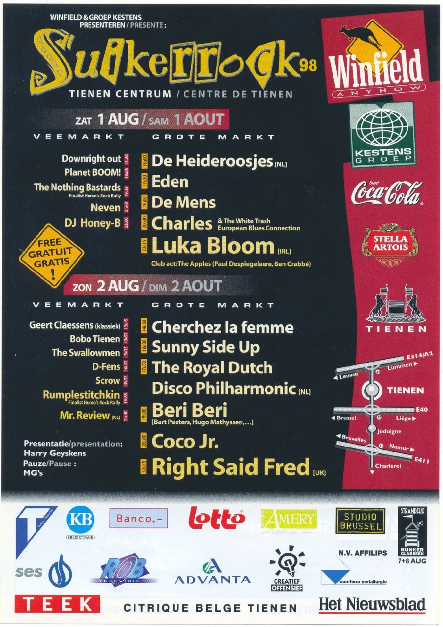 Affiche van Suikerrock 1998